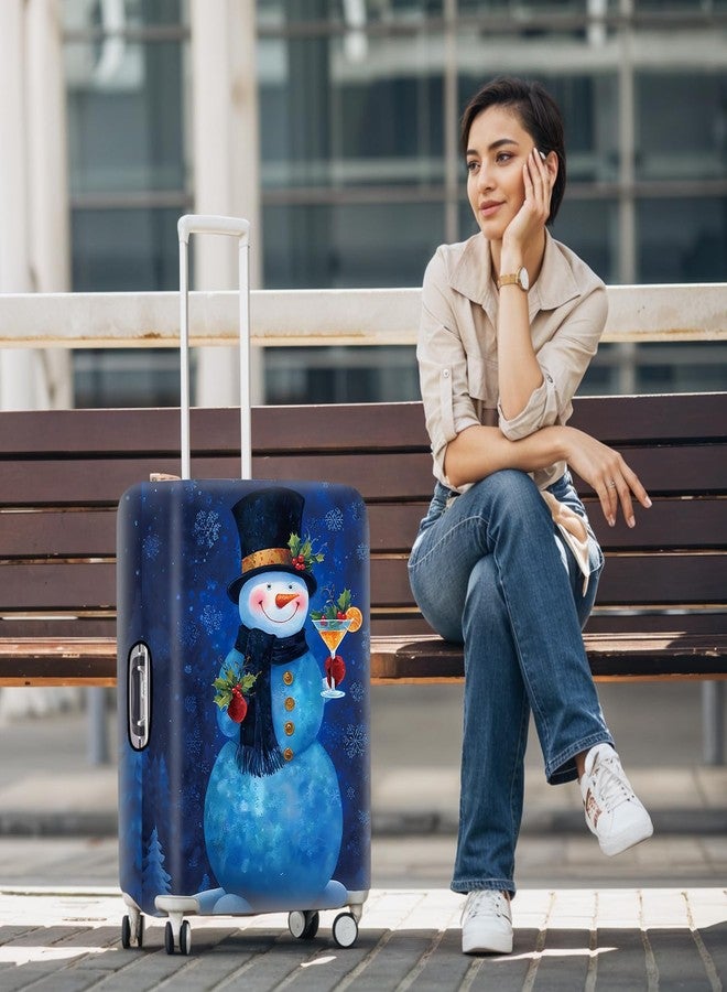 THISFIND Blue Snowman Luggage Cover, Washable Christmas Suitcase Cover, Travel Suitcase Protector Anti-scratch Bag Cover Holiday Travel Christmas Gift,XL - Image 2